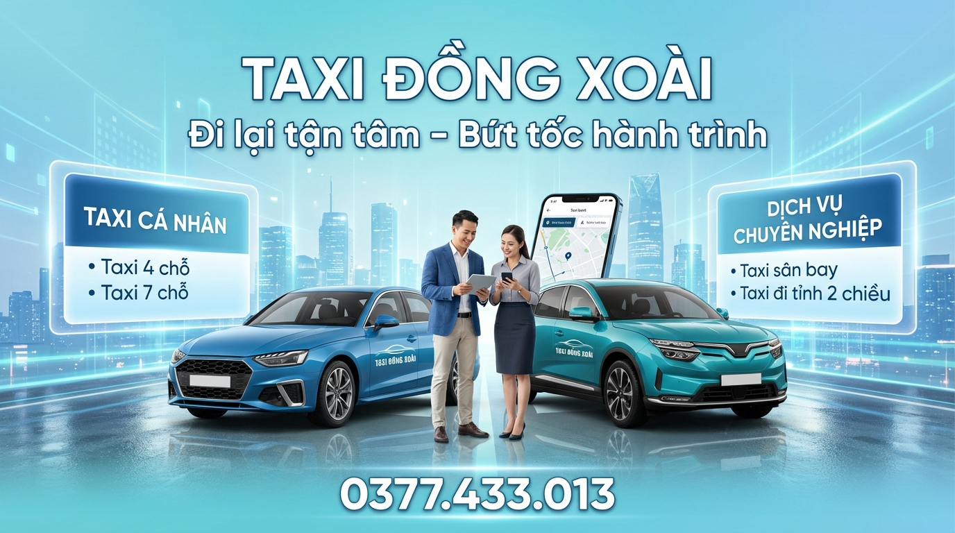 Taxi du lịch Đồng Xoài phục vụ khách tham quan và dã ngoại