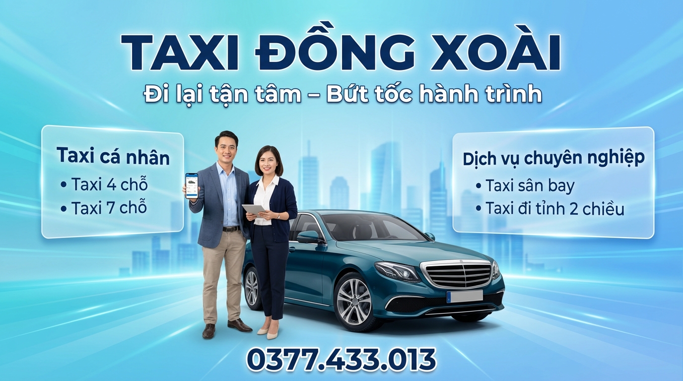 Taxi 7 chỗ Đồng Xoài phục vụ nhóm khách và gia đình